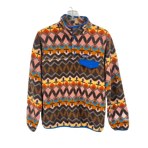Patagonia Lightweight Synchilla Snap T Printed Pullover Fleece Sz W0mens Small